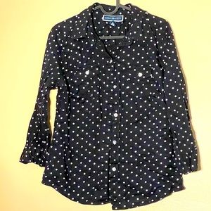 Black Polka-Dot Button Down